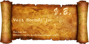 Veit Borbála névjegykártya